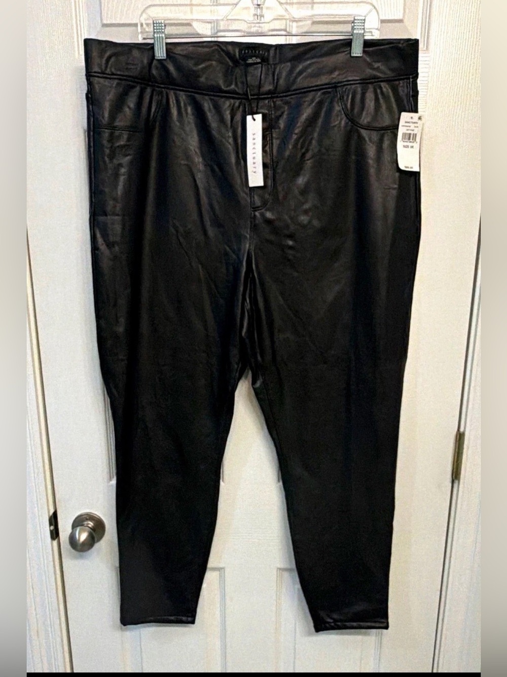 Sanctuary Women’s 3X Black Faux Leather Slim High Rise Pants Leggings